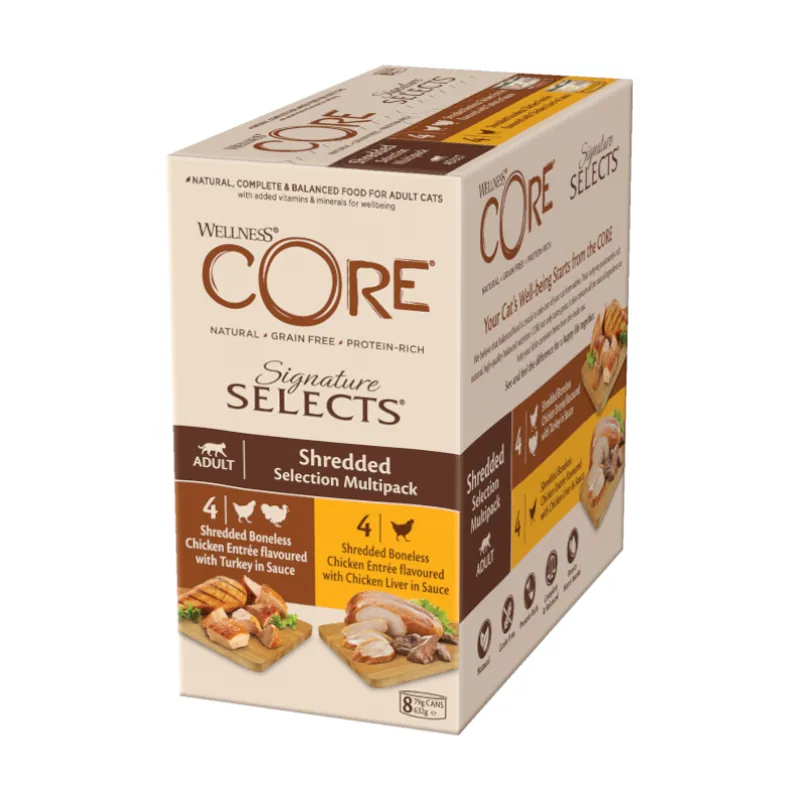 Wellness Core 8 latas x 79 g Shredded Selection lata