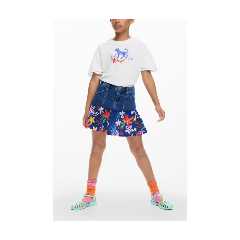 Desigual Falda denim volante