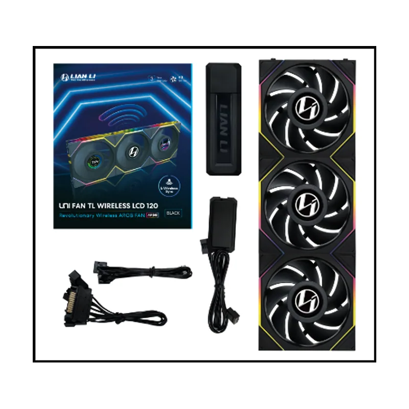 Ventilador Caja Unifan Tl-Lcd Wireless Argb 3 X