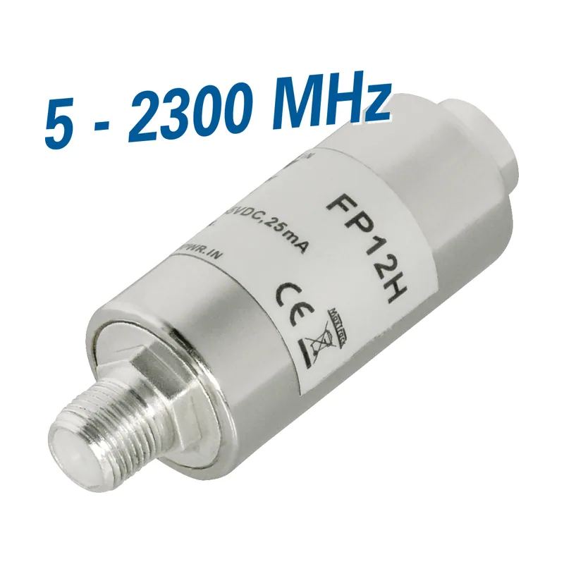 Mini coaxial cable amplifier f plug to f jack