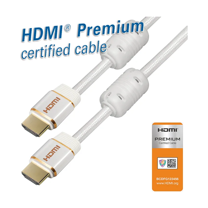 Hdmi™ premium certified cable for a bandwith up to 18 gbit/s