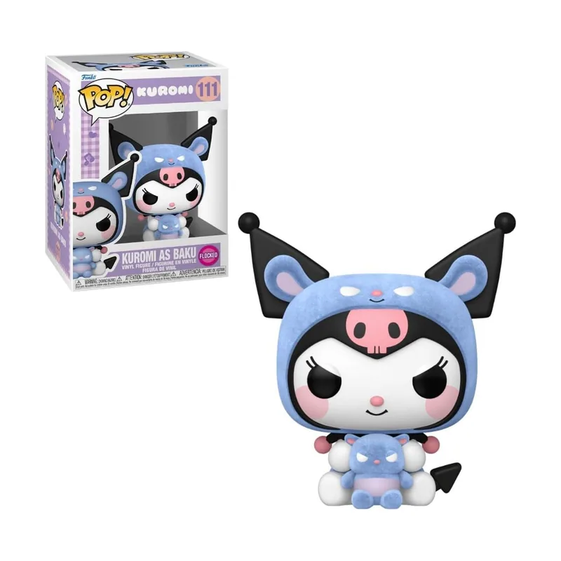 Pop! Animation Kuromi as Baku Flocked #111 Sanrio Figura de vinilo edición limitada