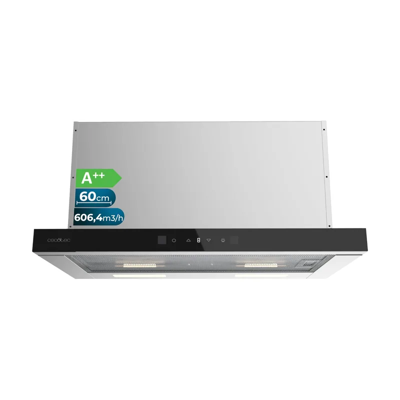 Campana Extractora Telescópica Bolero Flux TLT 605501 Glass Black A++. 60cm