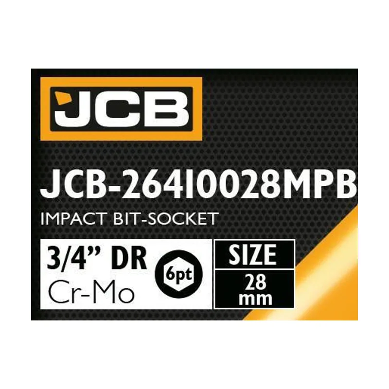 Jcb Adaptador de impacto 3/4" 28mm hexagonal