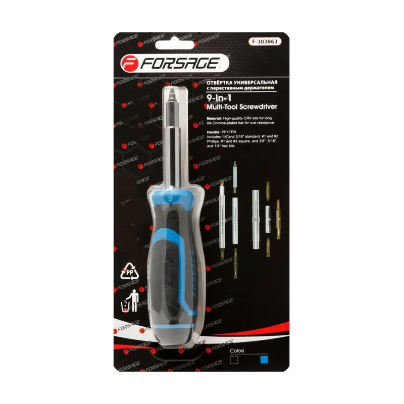 Destornillador universal reversible ajustable 6 en 1 con puntas