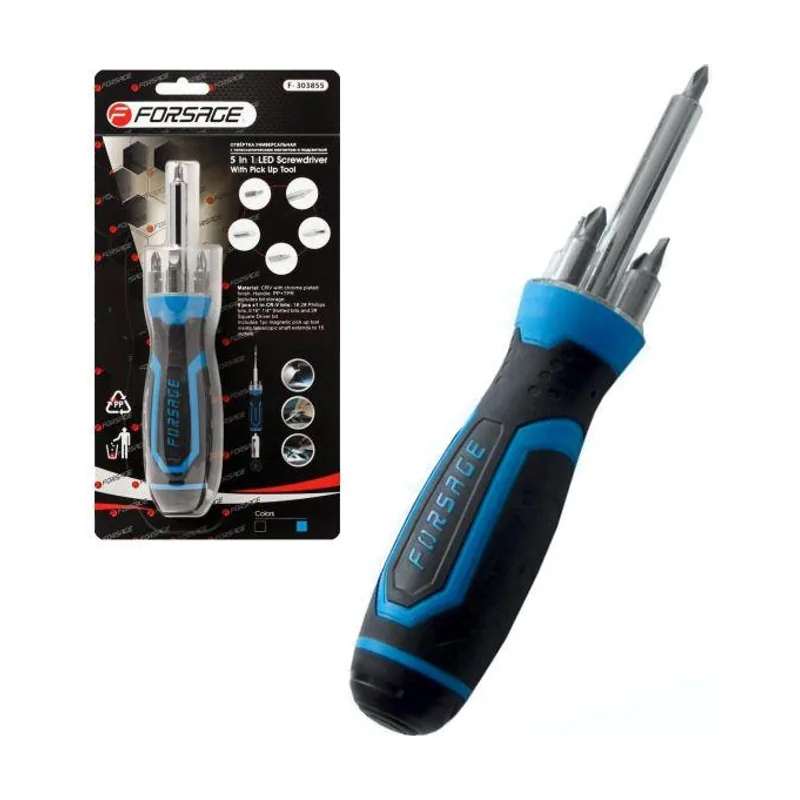 Destornillador universal con luz LED 5 en 1