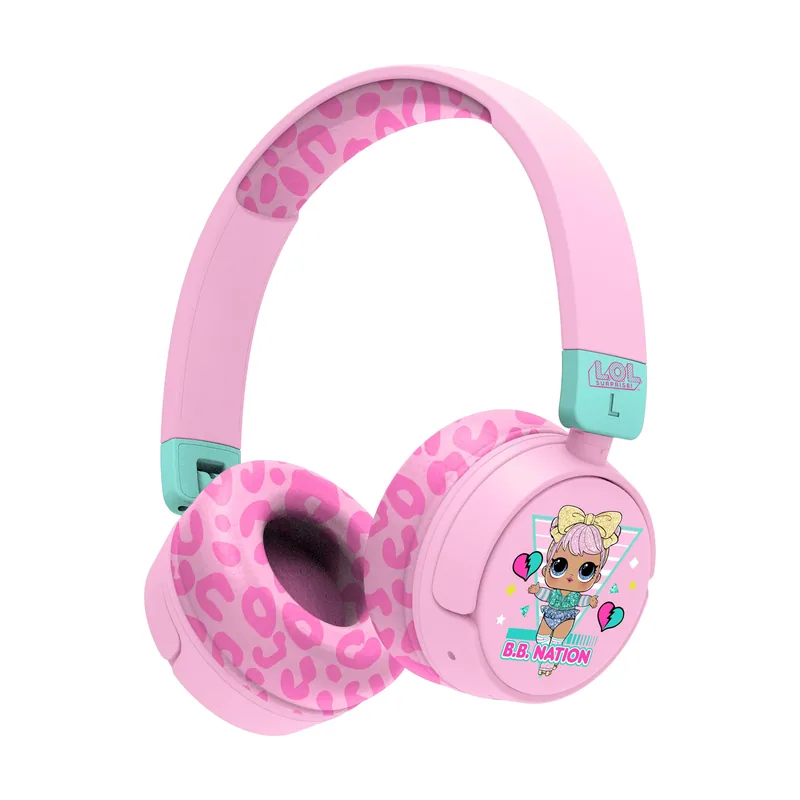 OTL Technologies Auriculares Infantiles SIN Cable LOL Surprise con Control Parental DE Volumen Y Cable para Compartir Audio