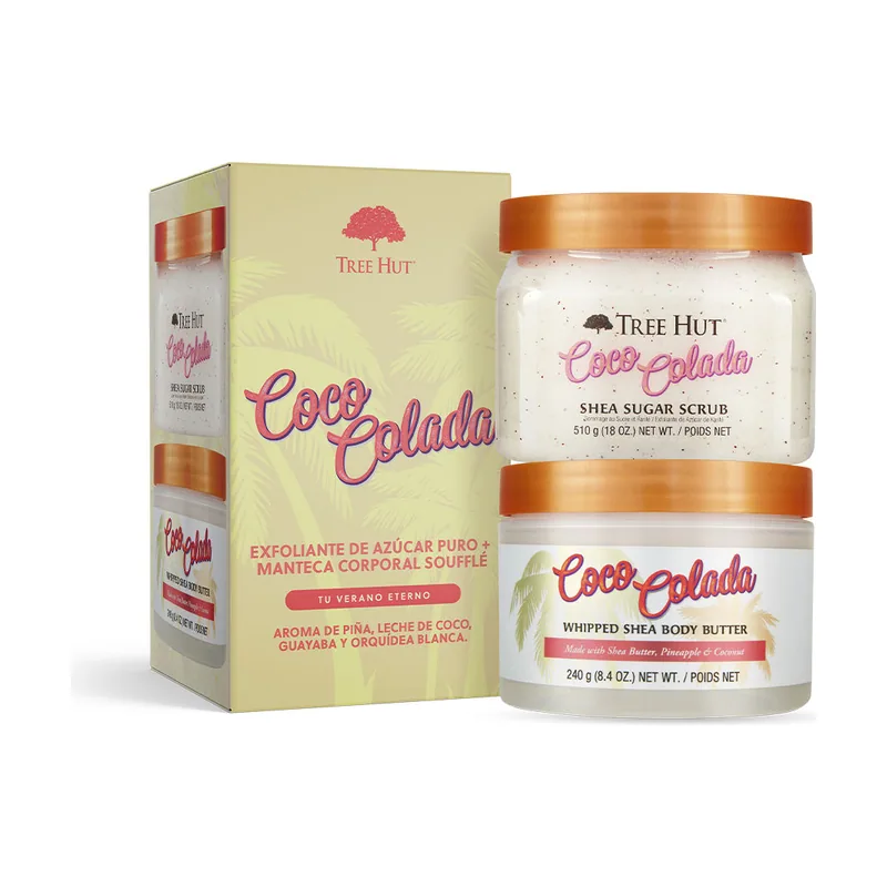 Exfoliante + manteca corporal coco colada estuche 2 pz