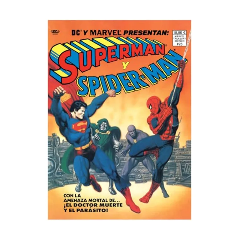 Superman y spiderman. dc-marvel treasury edition.