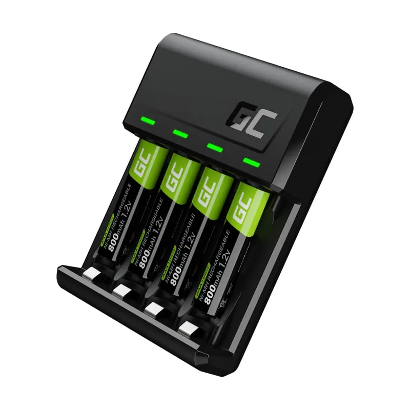Green Cell Cargadores Marca Modelo Zestaw ładowarka GC VitalCharger i 4X Baterie Akumulatorki AAA HR03