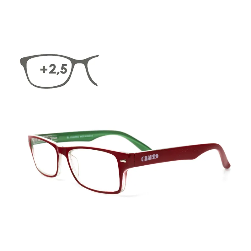 Gafas Lectura Kansas Rojo/Verde. Aumento +2,5 Gafas De Vista