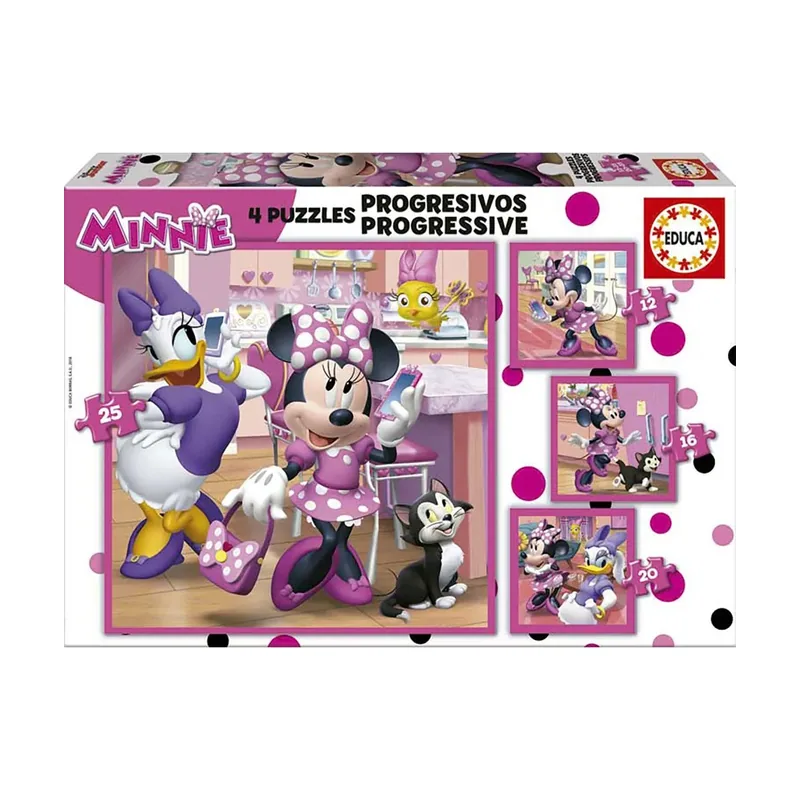 Educa Puzzle Progresivo 12-16-20-25 Piezas Minnie Happy Helpers