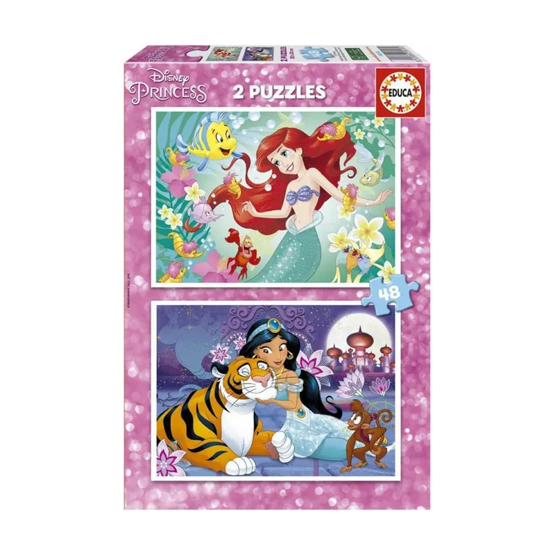 Educa Puzzle 2 x 48 Piezas Disney Princess Ariel y Jasmine