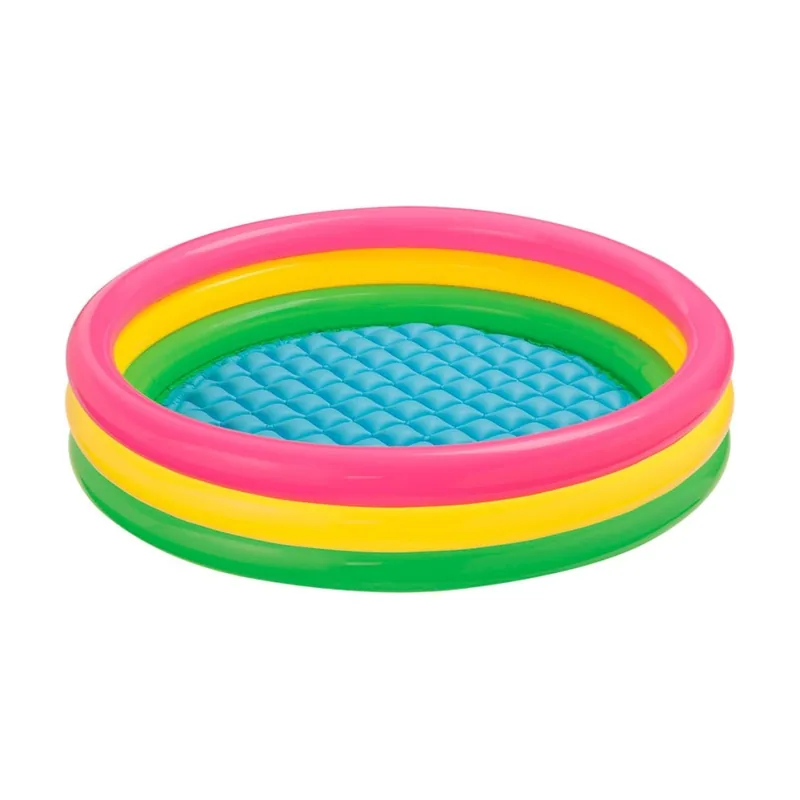 Piscina Hinchable 3 Aros con Suelo Acolchado 147 x 33 cm