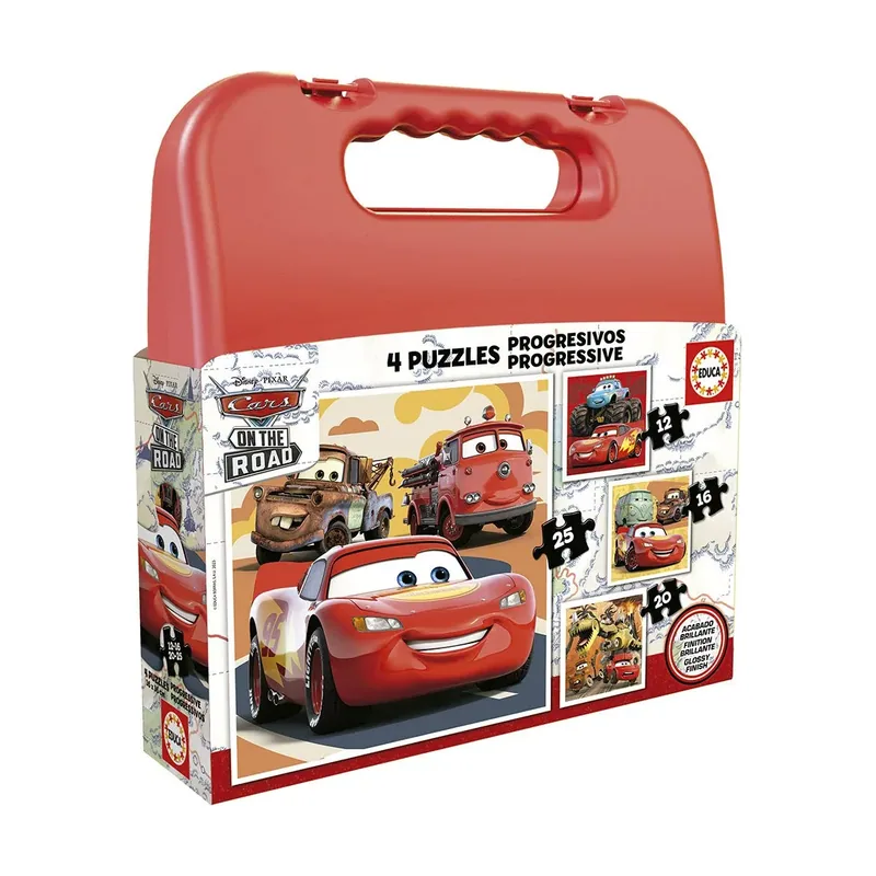 Educa Puzzle Progresivo 12-16-20-25 Piezas Cars en Maleta