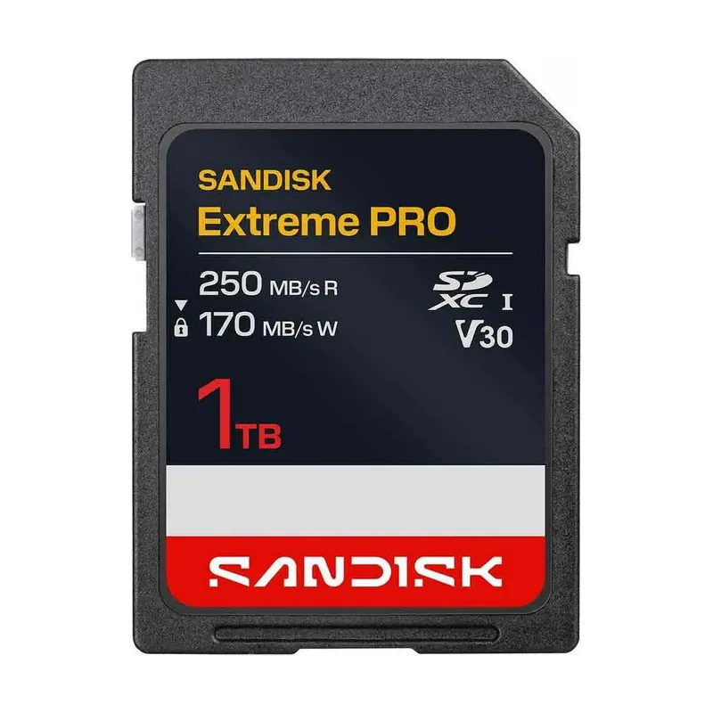Extreme Pro Tarjeta SD UHS-I de 1 TB hasta 250 MB/s Velocidad Lectura 170 MB/s Escritura