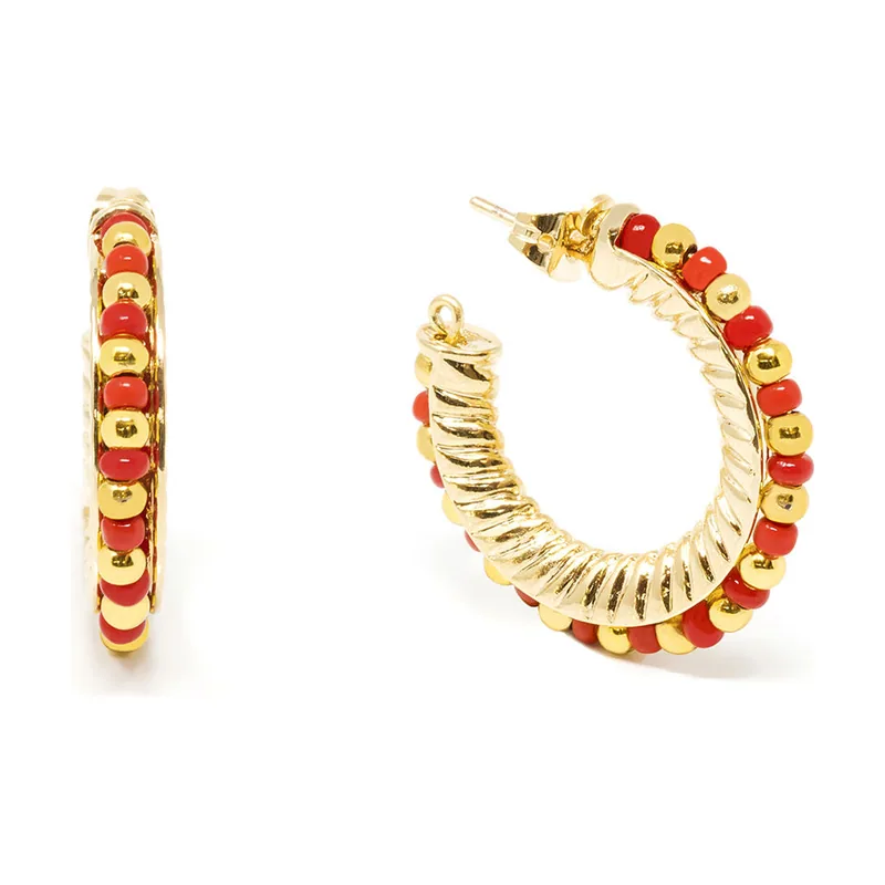 Pendientes Etiopia Rojo 2CM