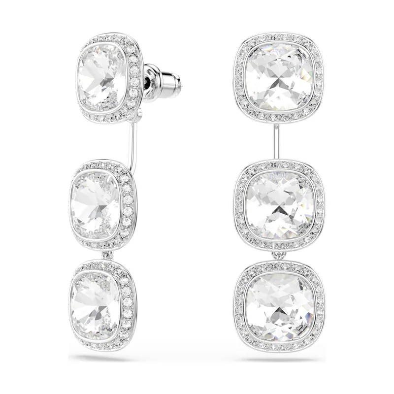 Pendientes Una Angelic, Talla cojin, Baño de rodio