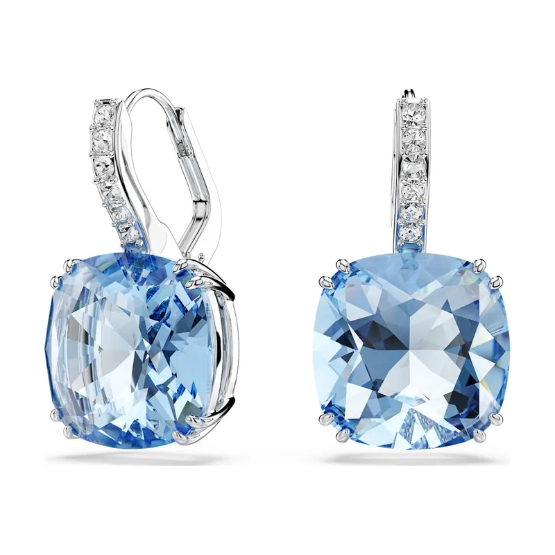 Pendientes Millenia, Talla cojin, Baño de rodio