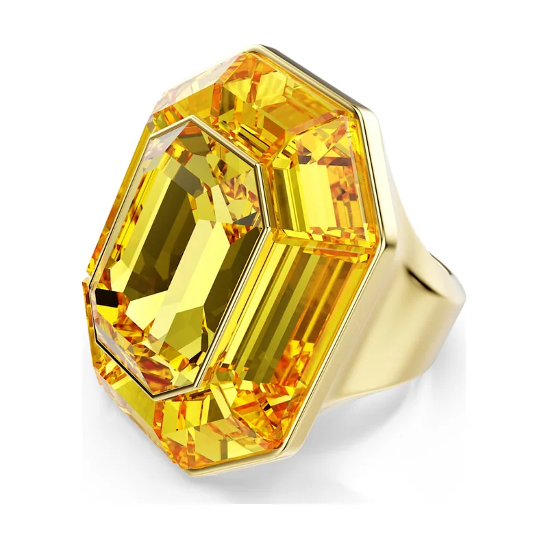 Anillo de cóctel Lucent, Forma octagonal, Baño tono