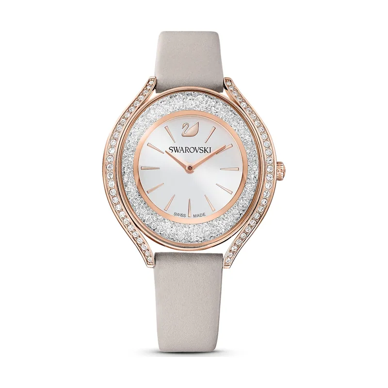 Reloj Crystalline aura - Gris, tono oro rosa
