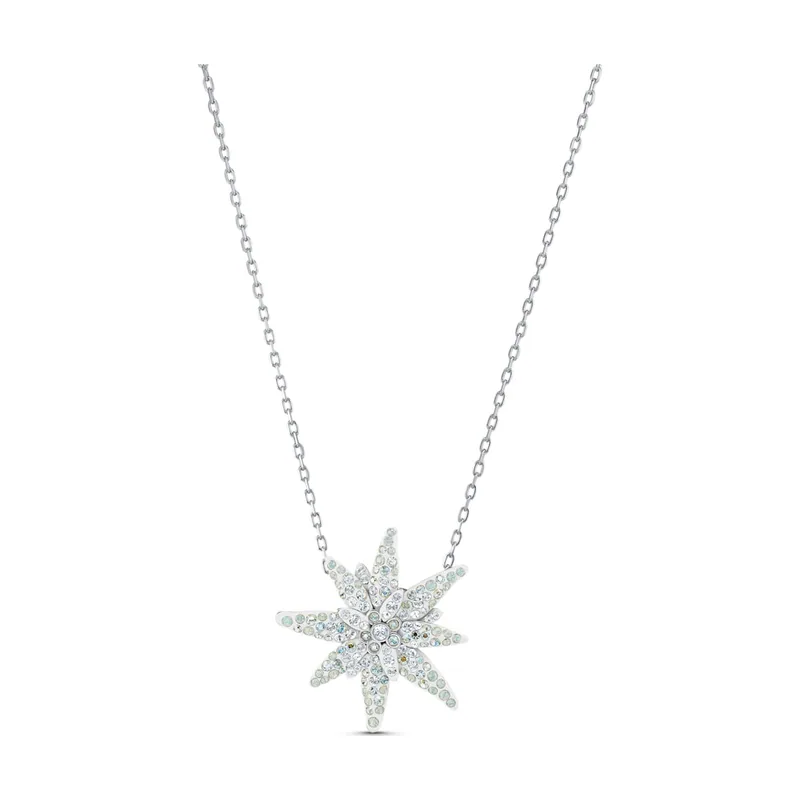 Colgante Edelweiss, colores claros, baño de rodio