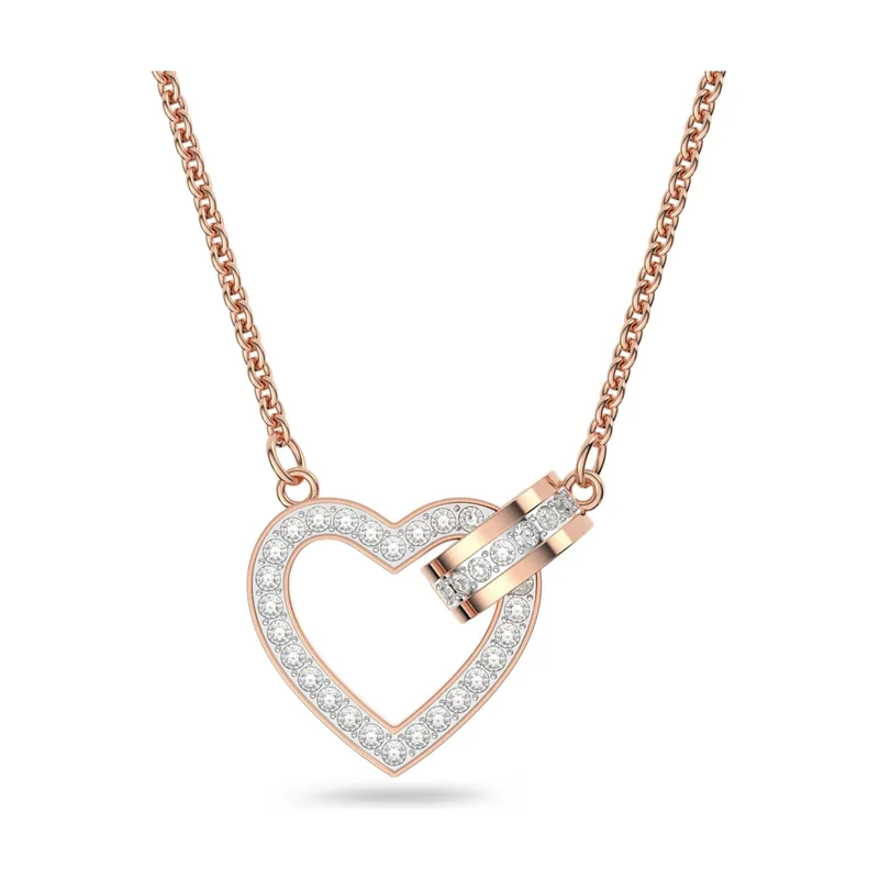 Collar Lovely, Corazón, Acabado en oro rosa de 18 quilates