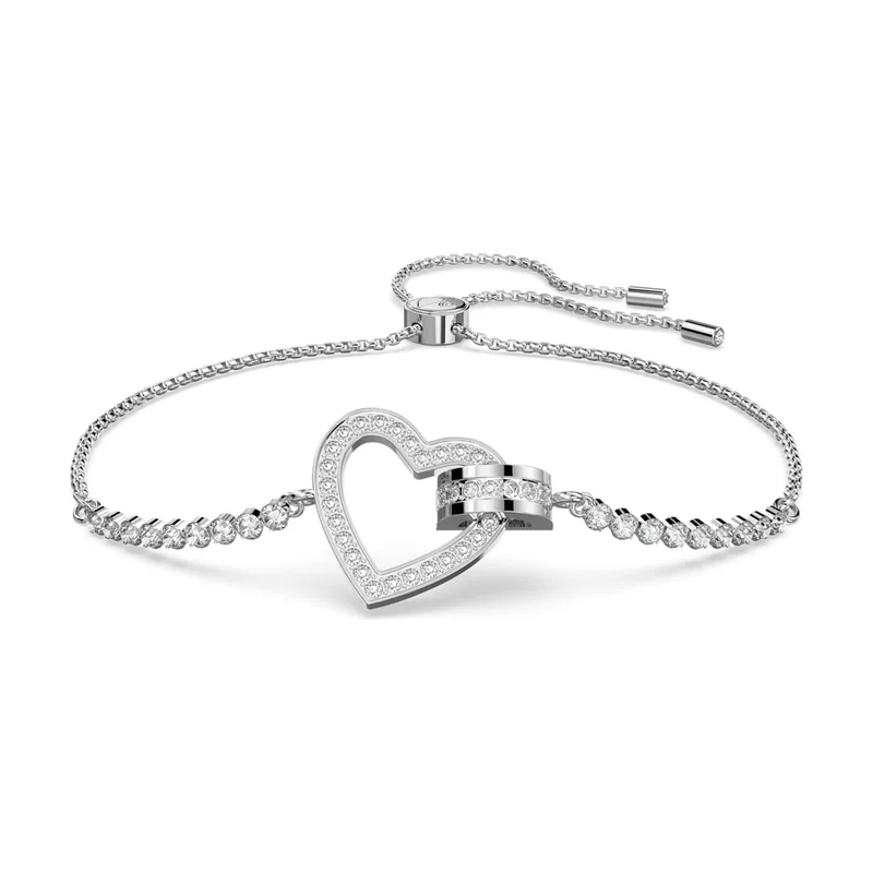 Pulsera Lovely, Corazón, Baño de rodio