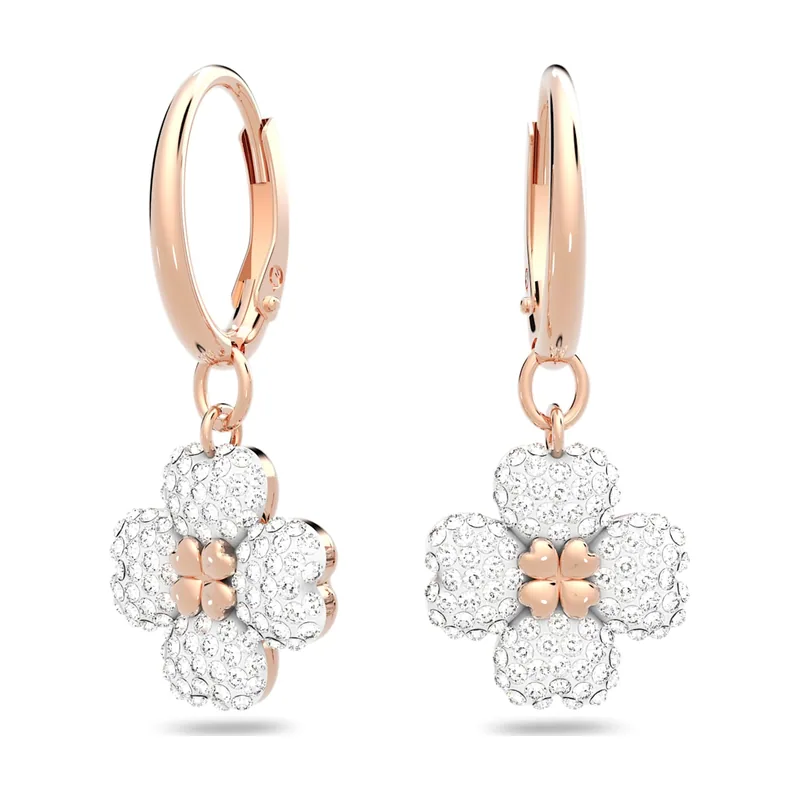 Pendientes Latisha, Flor, Acabado en oro rosa de 18 quilates