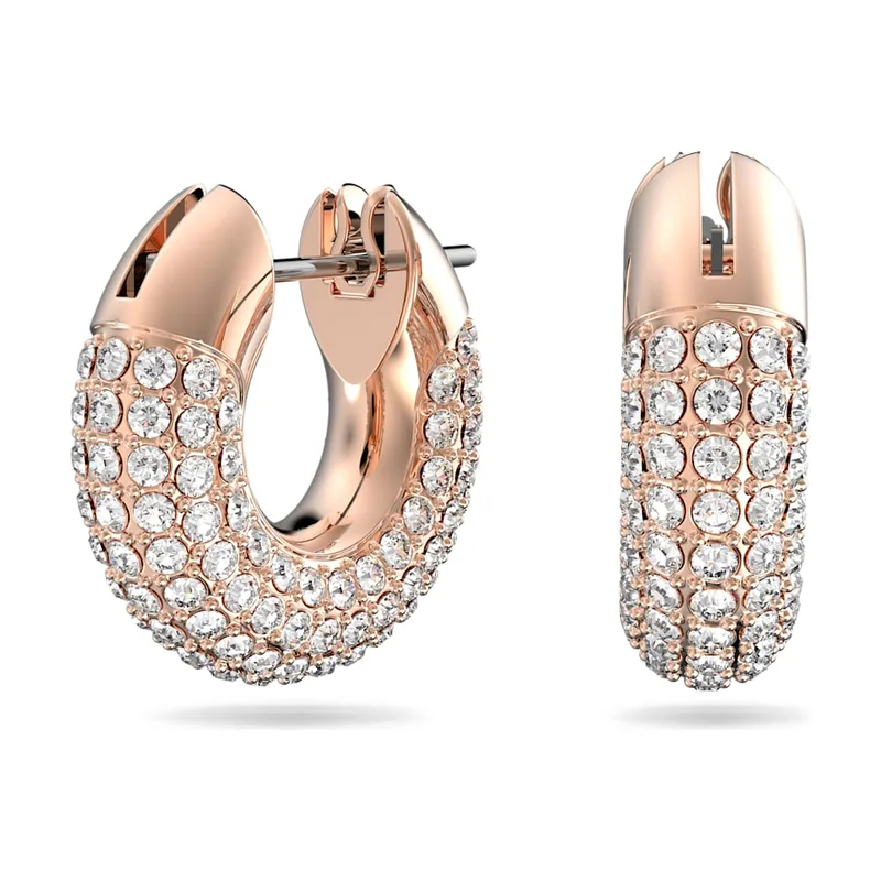 Pendientes de aro Dextera, Pequeños, Acabado en oro rosa de 18 quilates