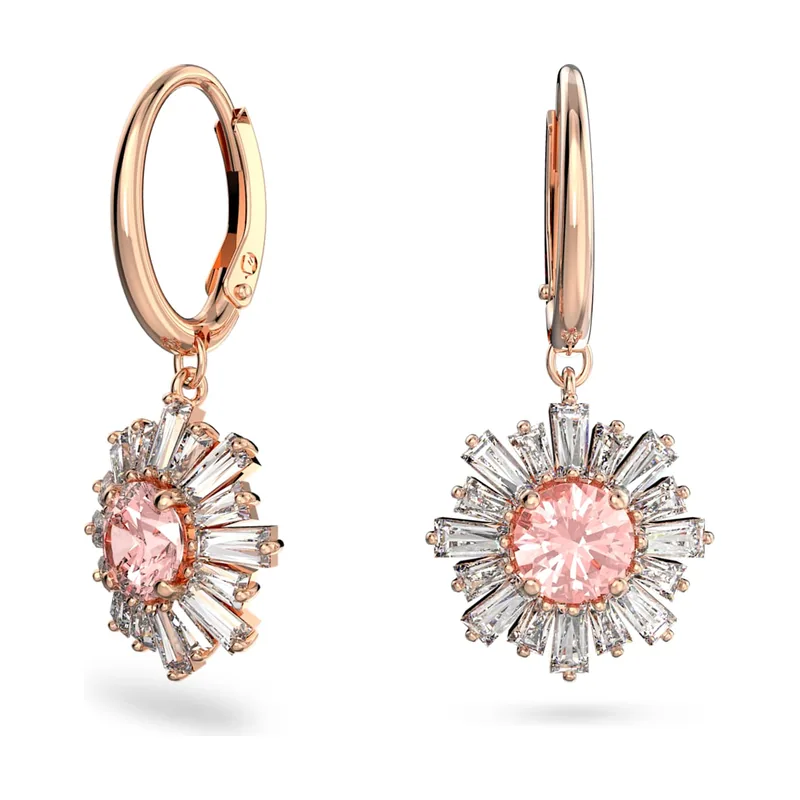 Pendientes Idyllia, Tallas mixtas, Sol, Acabado en oro rosa de 18 quilates