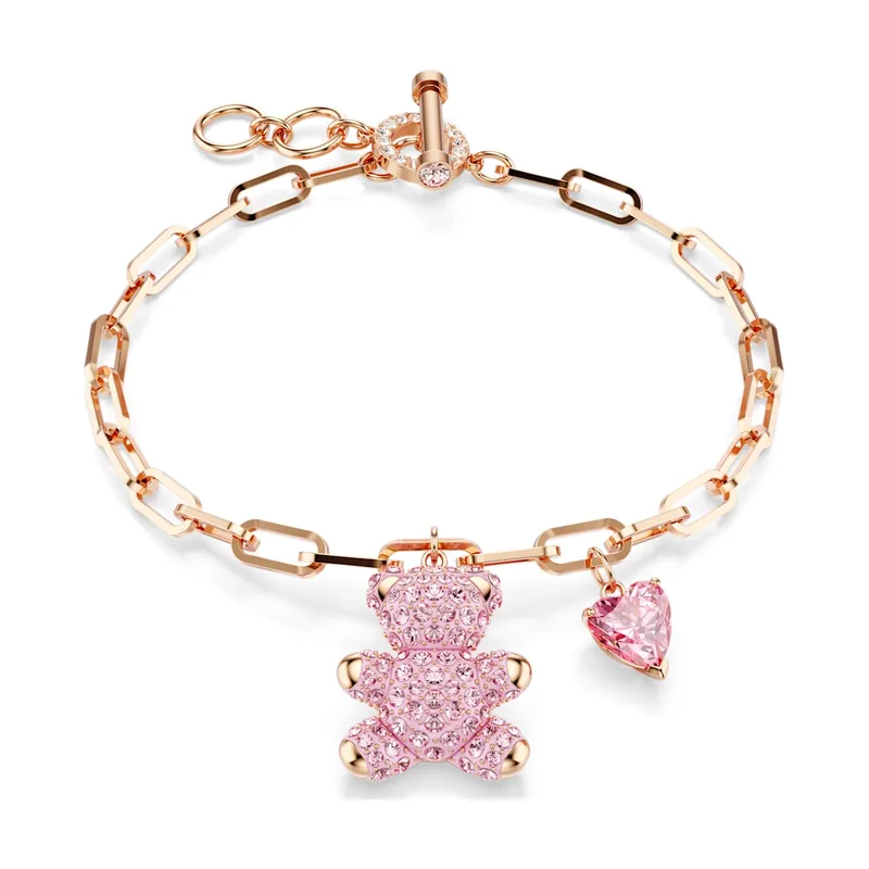 Pulsera Teddy, Oso, Acabado en oro rosa de 18 quilates