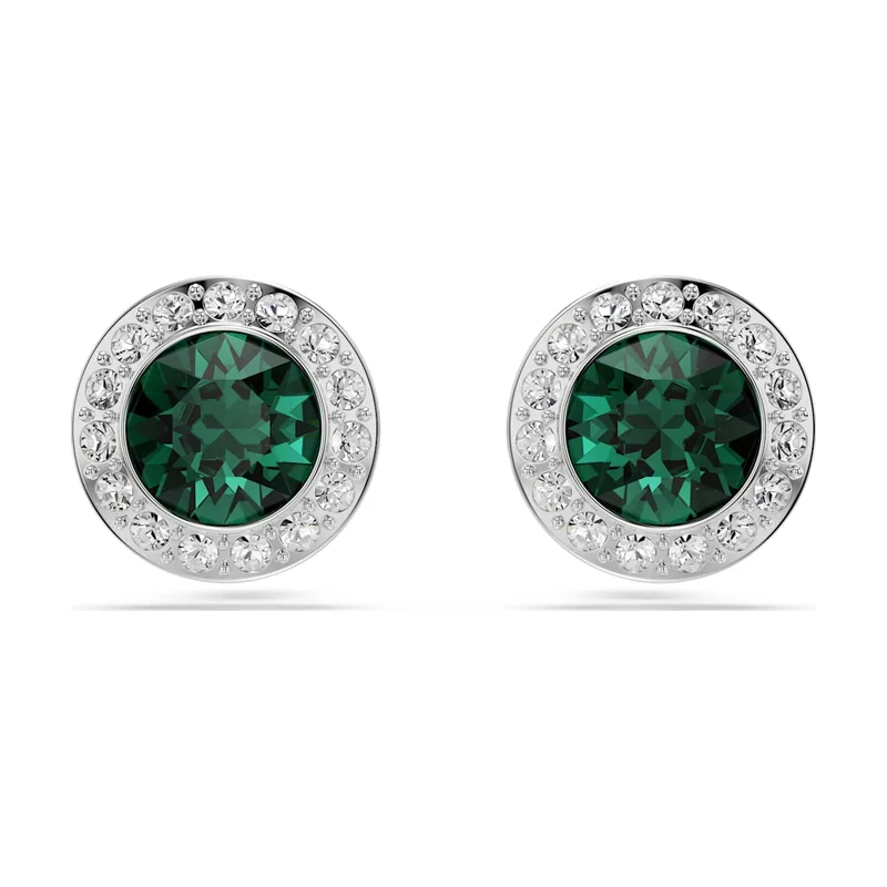 Pendientes de botón Una Angelic, Talla redonda, Baño de rodio
