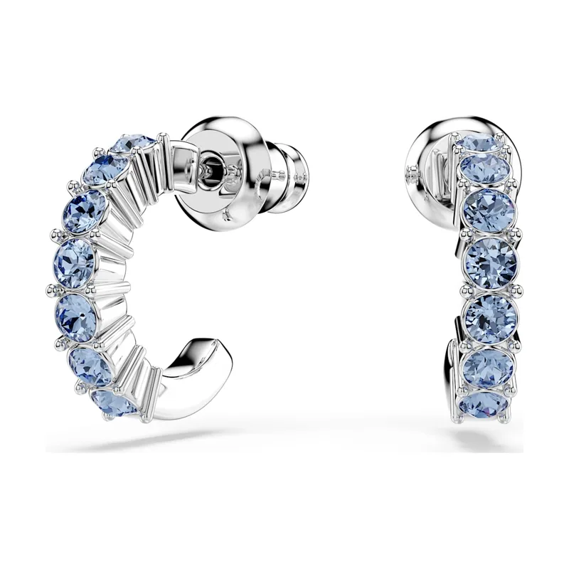 Pendientes Mini Hoop, Talla redonda, Baño de rodio