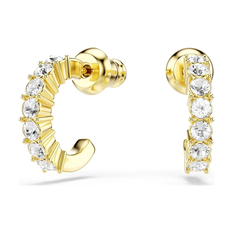 Pendientes Mini Hoop, Talla redonda, Acabado en oro de 18 quilates