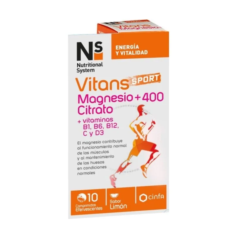 Ns Vitans Sport Magnesio+400citrato 10 comp efervescentes