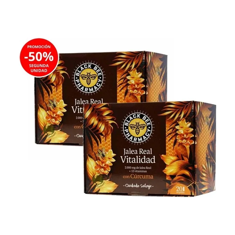 Duplo Black Bee Vitalidad Jalea Real Con Curcuma 2x20 Viales