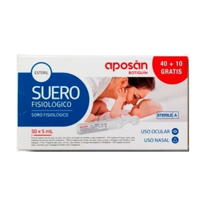 Aposan Suero Fisiológico Monodosis 5 ml 50 Unidades - Farline-aposan