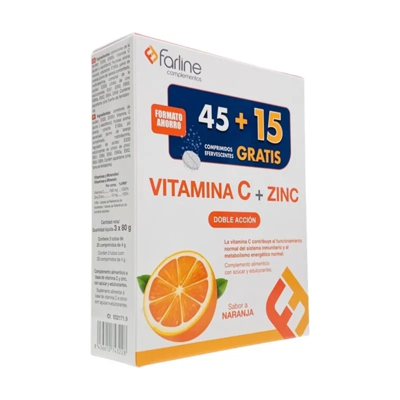 Farline Vitamina C Y Zinc 20 Comprimidos 3 Unidades - Farline-aposan