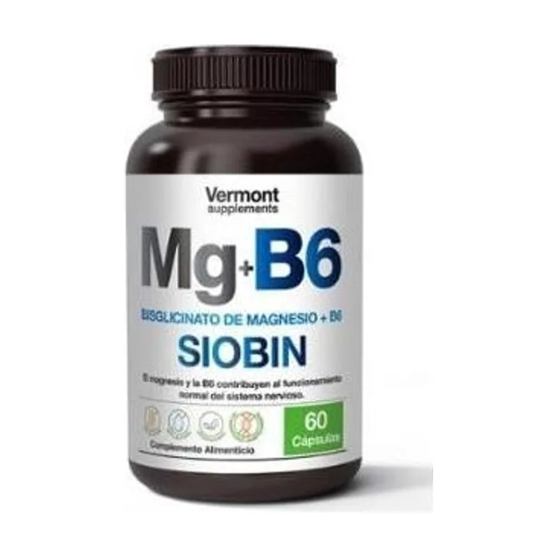 Mg+b6 Siobin Bisglicinato De Magnesio+b6 60cap.