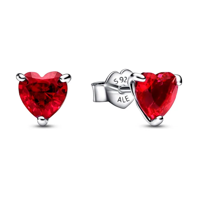 Pendientes Pendientes de Botón Corazón Rojo 292549C01