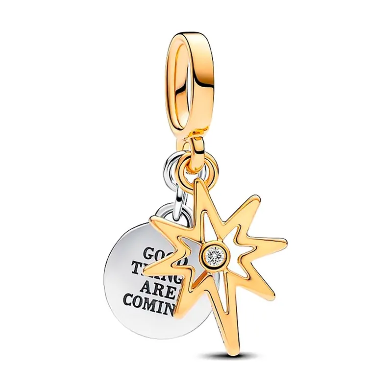 Charm colgante con diamante cultivado en laboratorio y estrella del norte 763588C01