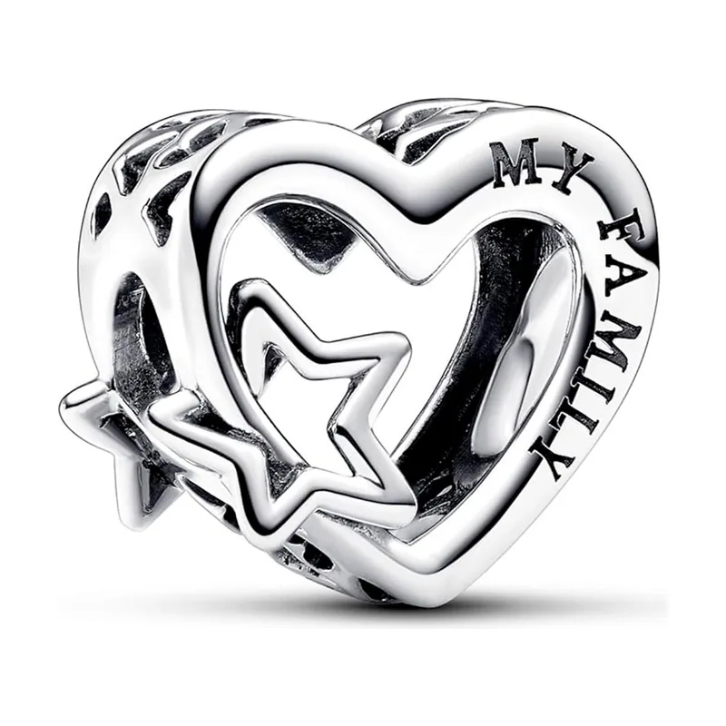 Charm Corazón en filigrana Familia y Estrella 792829C00
