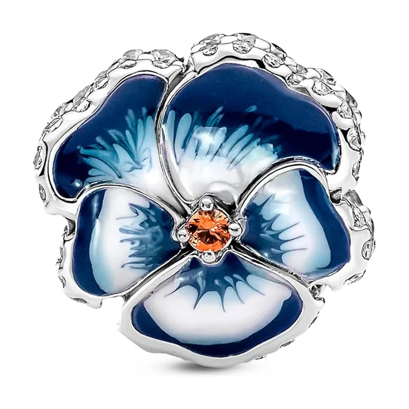Charm Flor Pensamiento Azul 790777C02