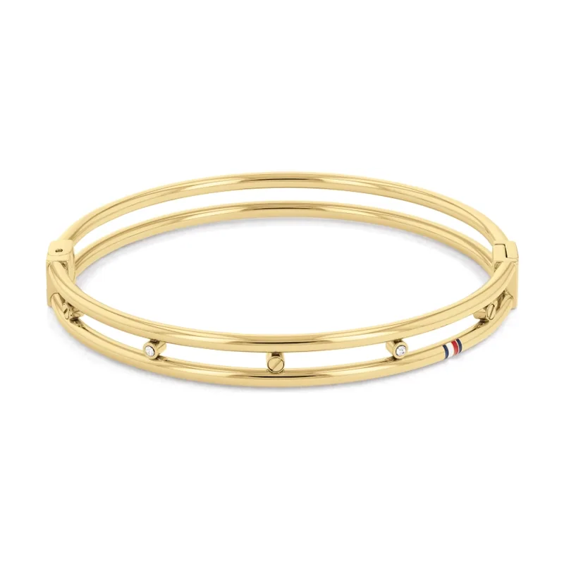 Brazalete Rígido en Oro Amarillo con Cristales 2780611