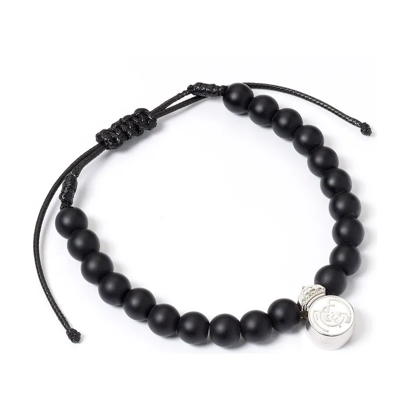 Shop Pulsera de cuentas negras del Real Madrid Football Club