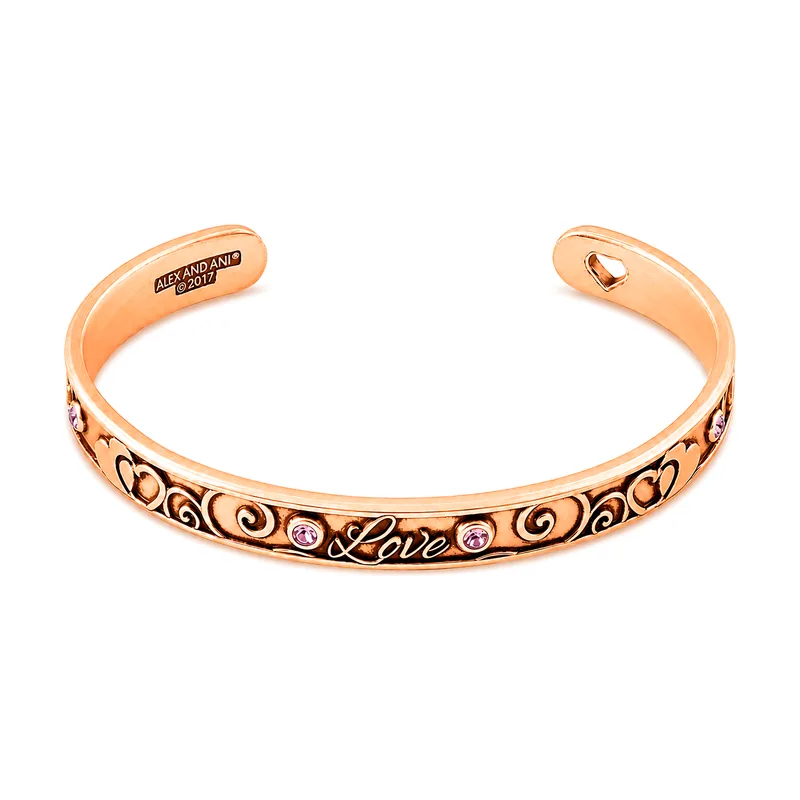 Love Pulsera, latón cristal redonda, oro rafaeliano A17CF01ROG
