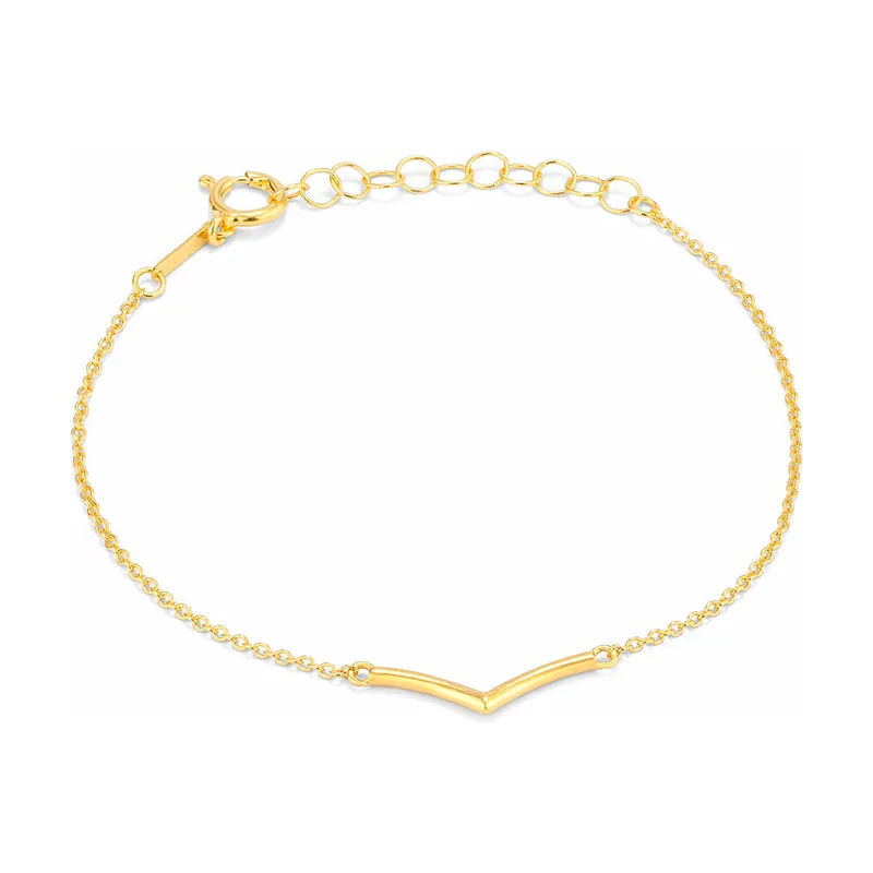 Brazalete Pulseira V Dourada Basics RY000087