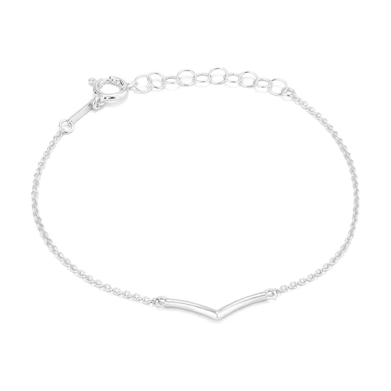 Brazalete Pulseira V Prateada Basics RY000088