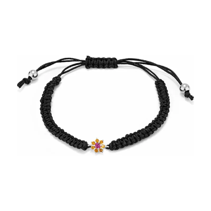 Brazalete Pulseira Macramé Pedra Rosa Rosetones RY000120